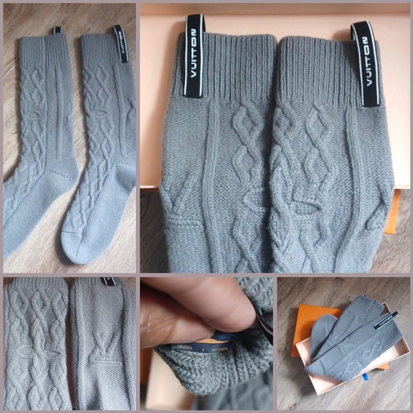 Authentic NWOT Louis Vuitton Wool Cable Socks - Picture 2 of 10